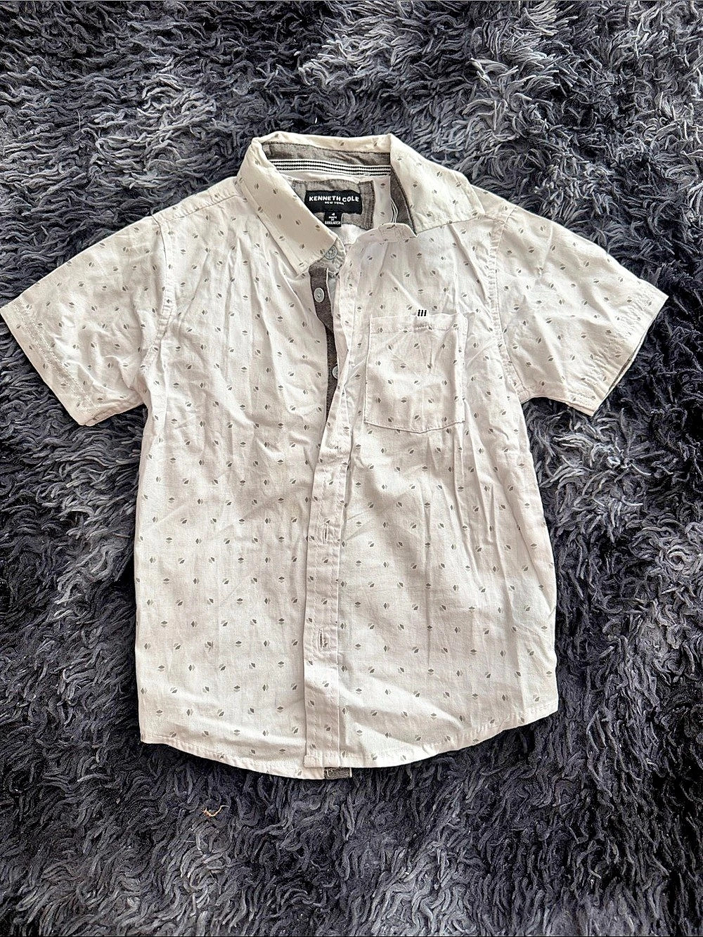 Element Short Sleeve Geometric Button-Up in White